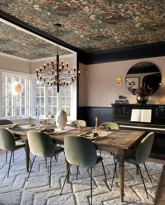 25 Wallpaper Ceiling Ideas For A Wow Effect - Digsdigs
