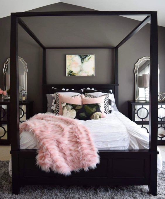 25 Refined Pink And Black Bedroom Decor Ideas DigsDigs