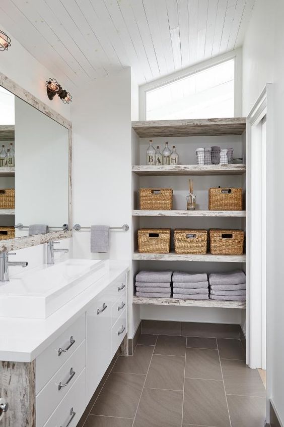 Bathroom Nook Shelves Design Ideas