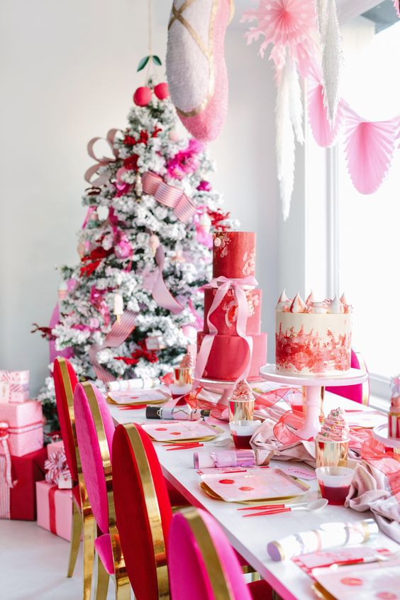 Gold And Pink Christmas Decor 