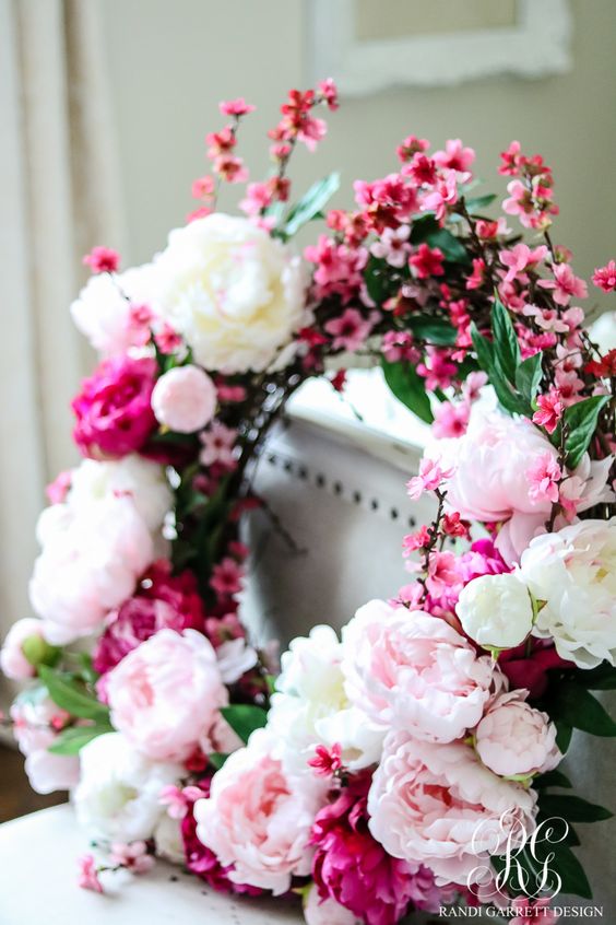 How to Make a Beautiful Peony and Cherry Blossom Spring Wreath