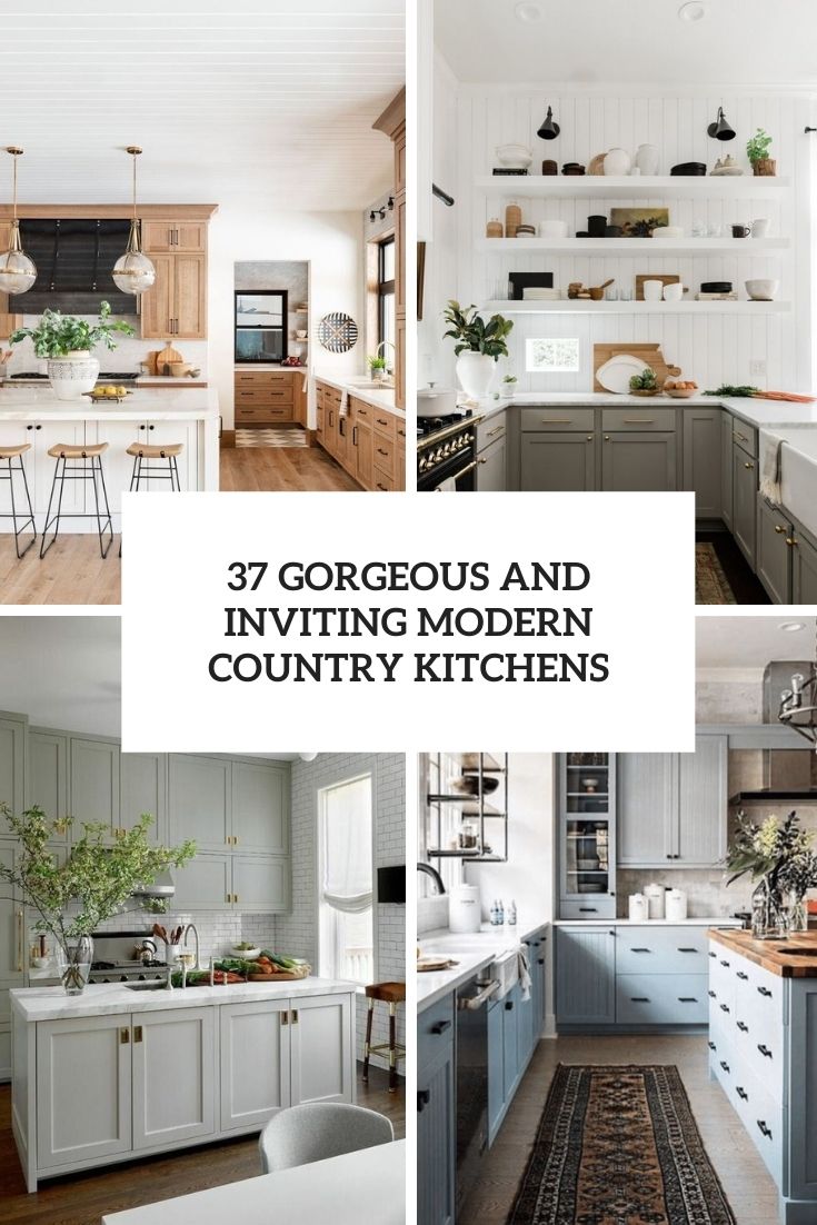 37 Gorgeous And Inviting Modern Country Kitchens - DigsDigs