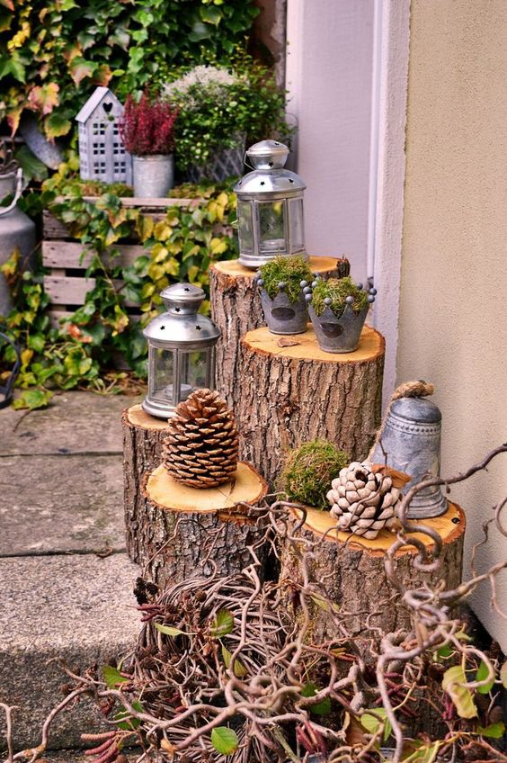 15 beautiful ways to decorate your garden with tree trunks