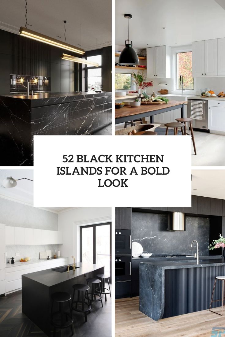 52 Black Kitchen Islands For A Bold Look - DigsDigs