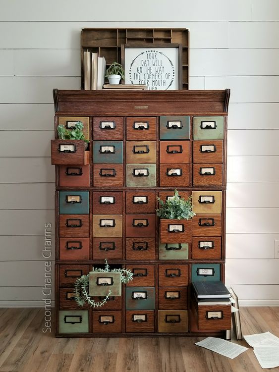 40 Vintage File And Card Cabinets For Your Home - DigsDigs