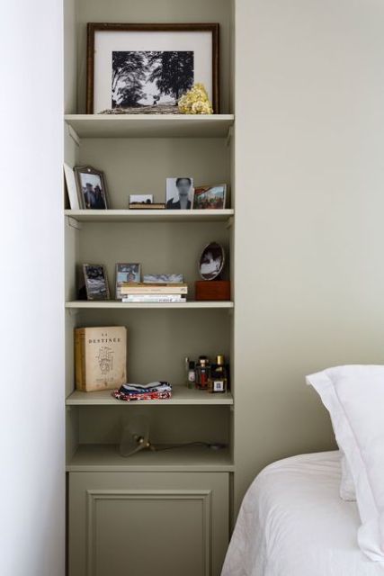 Bedroom Niche Shelves Design Ideas