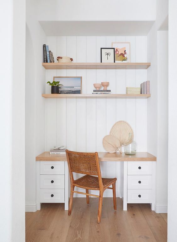 30 Timeless Neutral Home Office Décor Ideas - DigsDigs