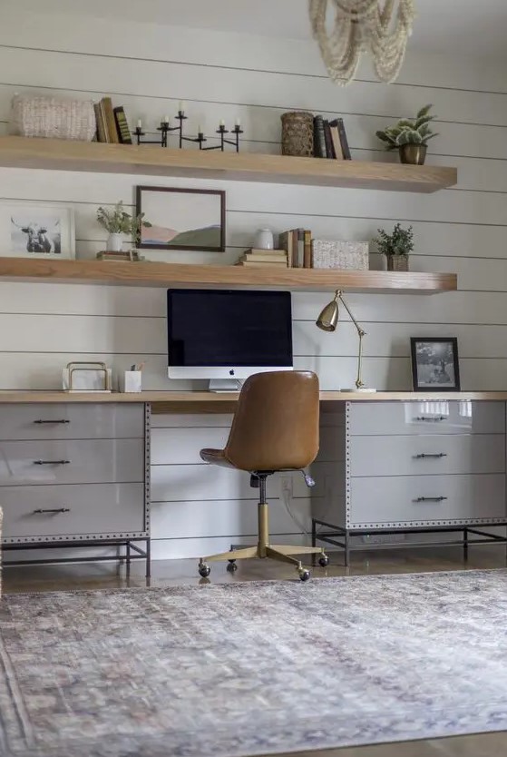 87 Inviting Modern Farmhouse Home Offices - DigsDigs