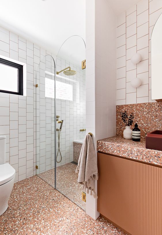 63 Eye-Catching Terrazzo Bathroom Decor Ideas - DigsDigs