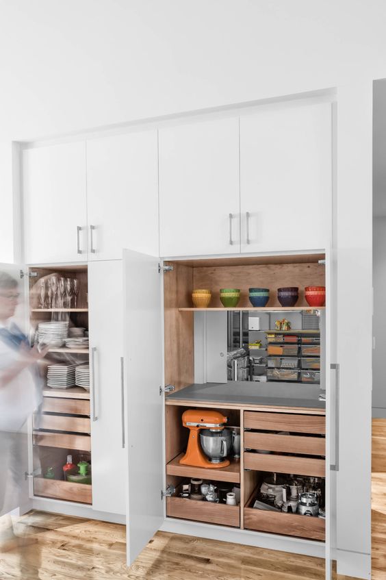 Kitchen Organization With Smart Sliding Shelves for Pantry