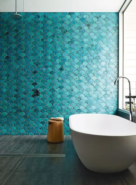 67 Whimsy Fish Scale Tile Ideas For Bathrooms - DigsDigs