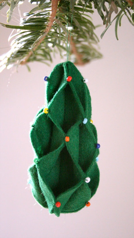 Christmas Felt Craft - Green and Turquoise Blue Felt Star Tree Ornament