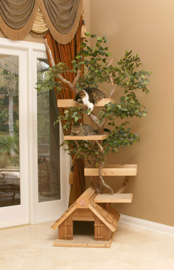 Unique Cat Tree Houses with Real Trees from Pet Tree House - DigsDigs