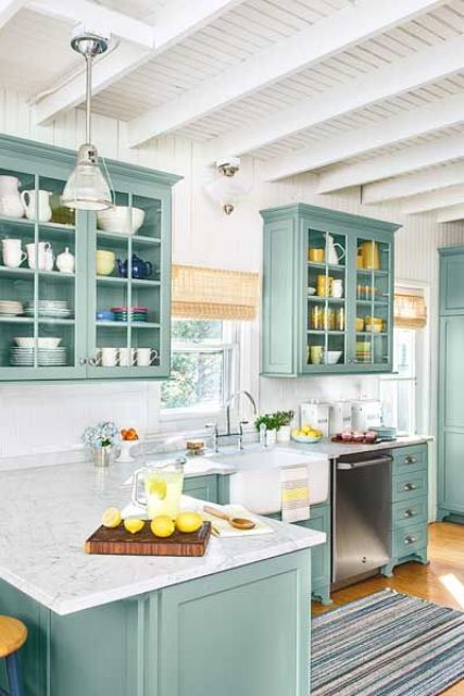 Turquoise Kitchen Cabinets