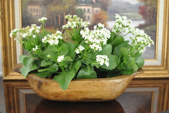 Distressed White Dough Bowl, Small