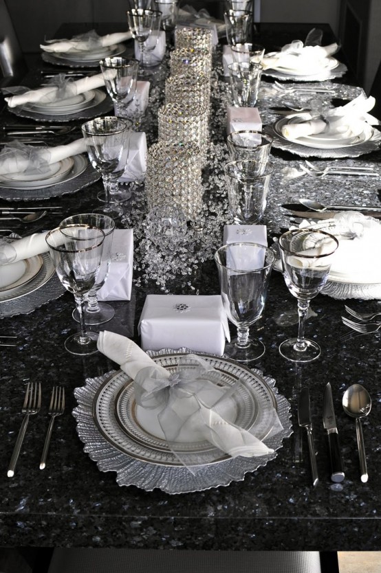 silver tablescapes