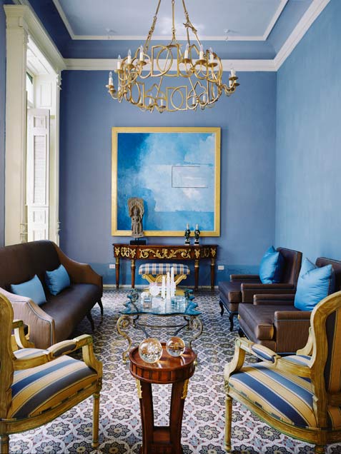 Blue And Gold Living Room Decor