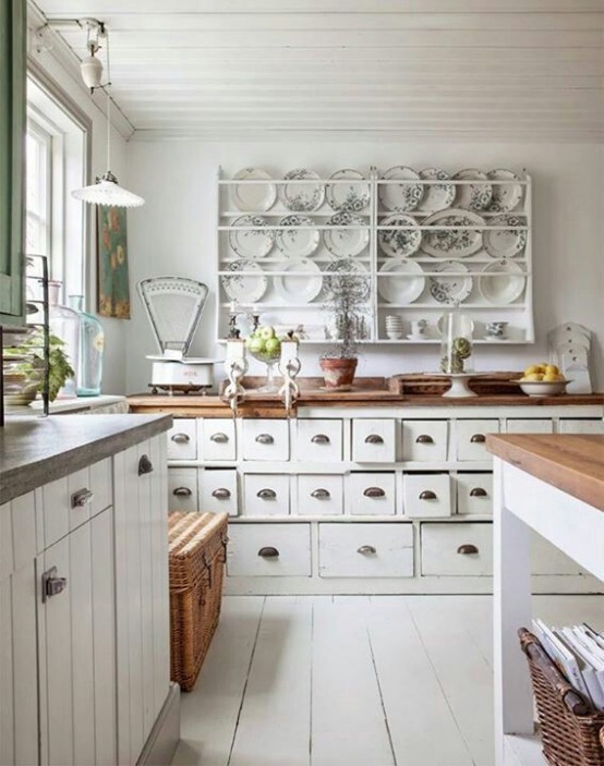 52 Charming Shabby Chic Kitchens You'll Love - DigsDigs