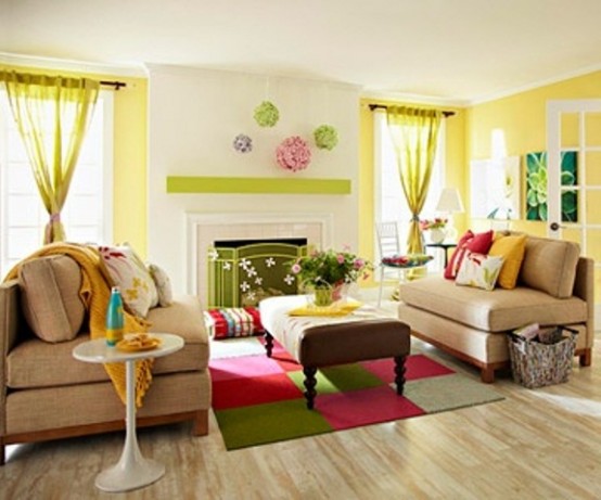 spring themed living room