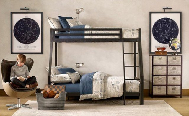 boys room with bunk beds