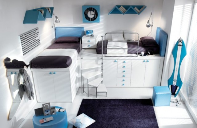 42 Cool Shared Teen Boy Rooms Décor Ideas - DigsDigs
