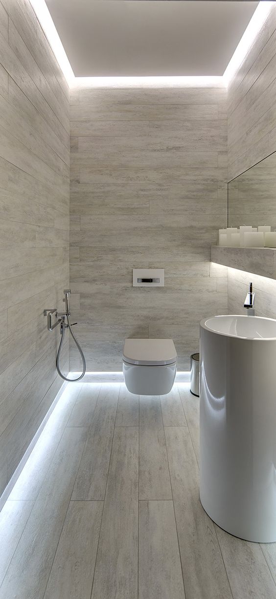 43 Creative Modern Bathroom Lights Ideas You'll Love - DigsDigs