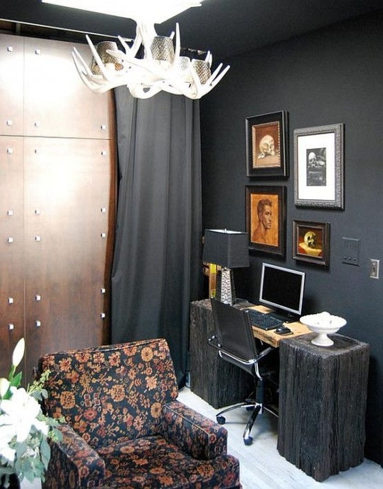 23 Gorgeous Gothic Home Office And Library Décor Ideas - DigsDigs