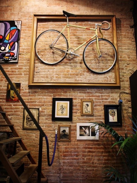 store bike on wall