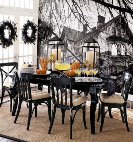 White Kitchen with Black and White Halloween Decorations - Soul & Lane