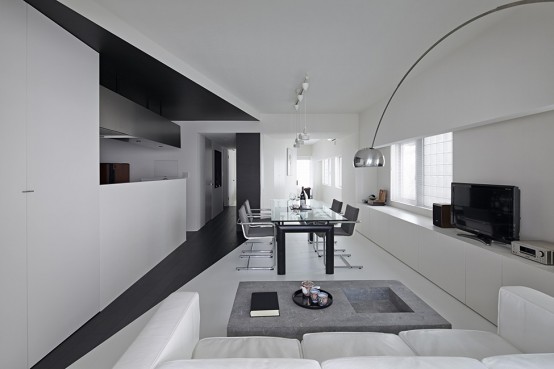 Pure Minimalism: Black And White Monochromatic Apartment Design - DigsDigs