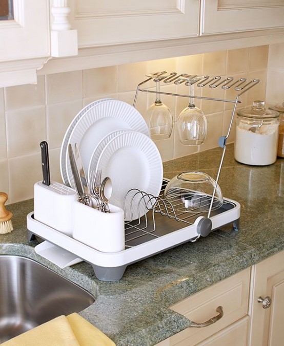 Over-Sink Dish Drainer  Small kitchen decor, Sink dish drainer, Home  kitchens