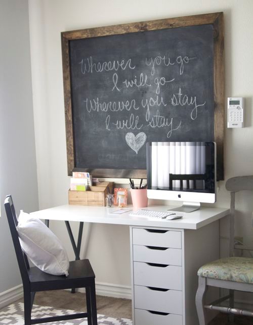 50 Smart Chalkboard Home Office Décor Ideas - DigsDigs