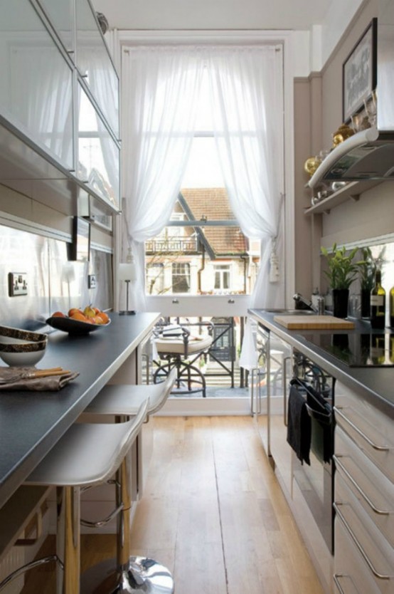 31 Stylish And Functional Super Narrow  Kitchen  Design 
