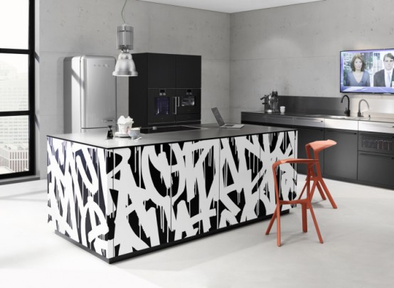 Super Modern Patterned Loft Kitchen Designs By Neo - DigsDigs