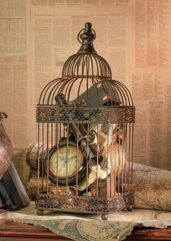 Antique Victorian Bird Cage, Large Metal Cage, Garden Decor 