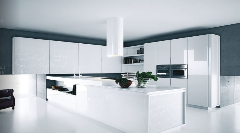 Modern Pure White Kitchen Cabinets and Accessories - Yara from Caesar -  DigsDigs