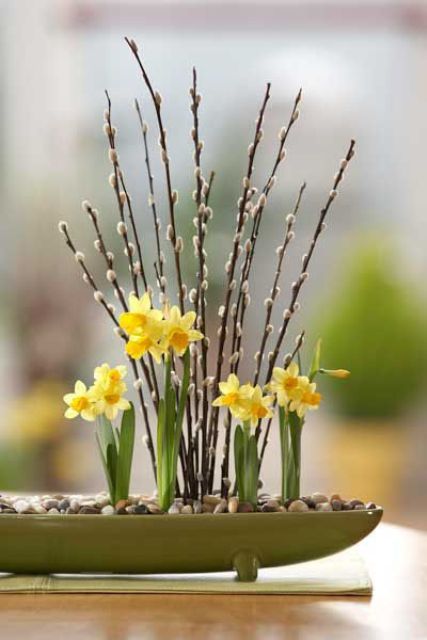 Easy Spring Pussy Willow Centerpiece Idea - On Sutton Place